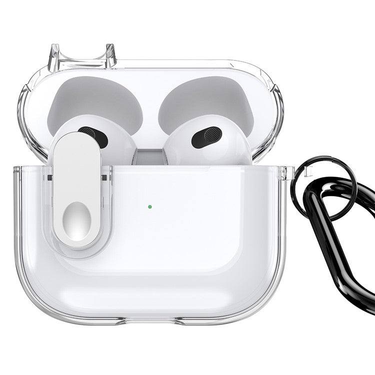 DUX DUCIS PECL Series for Apple AirPods 3 Earphone Case Lock Design Earbud Cover with Hanging Hook - Clear White