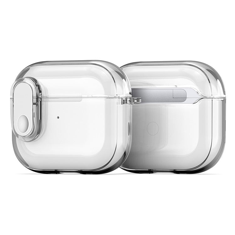 DUX DUCIS PECL Series for Apple AirPods 3 Earphone Case Lock Design Earbud Cover with Hanging Hook - Clear White