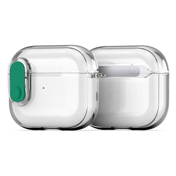 DUX DUCIS PECL Series for Apple AirPods 3 Earphone Case Lock Design Earbud Cover with Hanging Hook - Clear Green