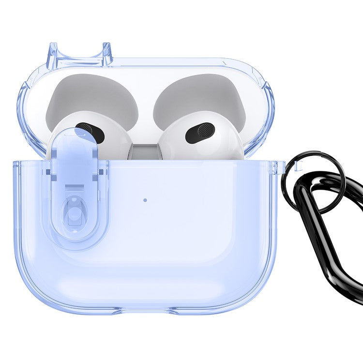 DUX DUCIS PECL Series for Apple AirPods 3 Earphone Case Lock Design Earbud Cover with Hanging Hook - Blue