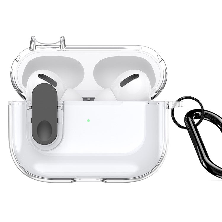 DUX DUCIS PECL Series for Apple AirPods Pro Bluetooth Earbud Case Anti-drop Cover with Hanging Hook - Clear Black