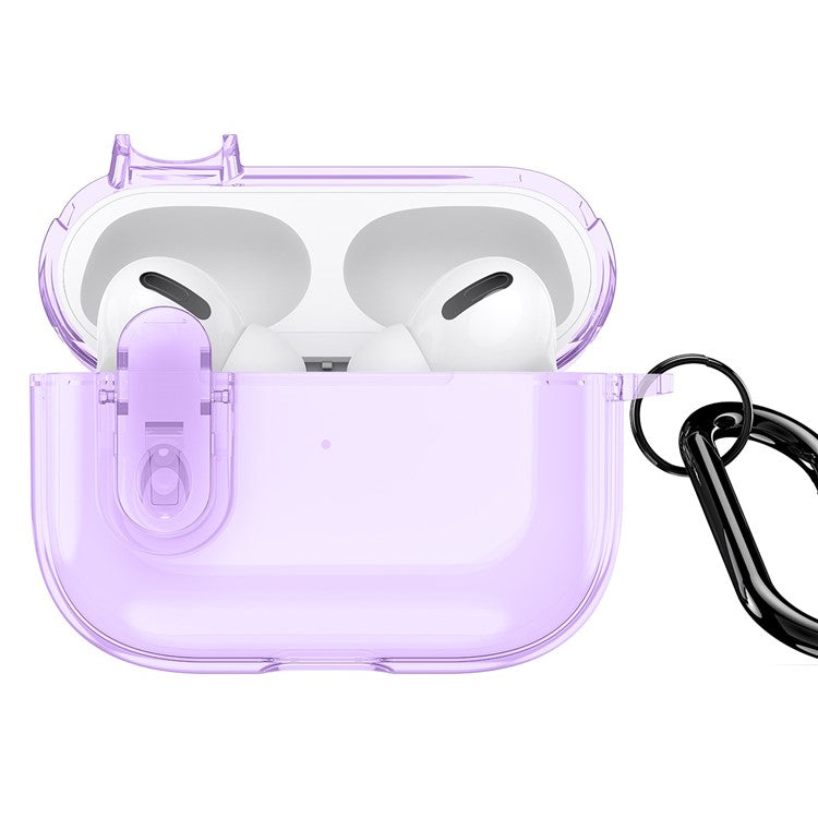 DUX DUCIS PECL Series for Apple AirPods Pro Bluetooth Earbud Case Anti-drop Cover with Hanging Hook - Purple