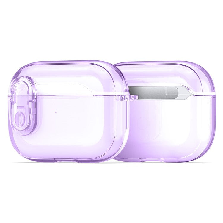 DUX DUCIS PECL Series for Apple AirPods Pro Bluetooth Earbud Case Anti-drop Cover with Hanging Hook - Purple