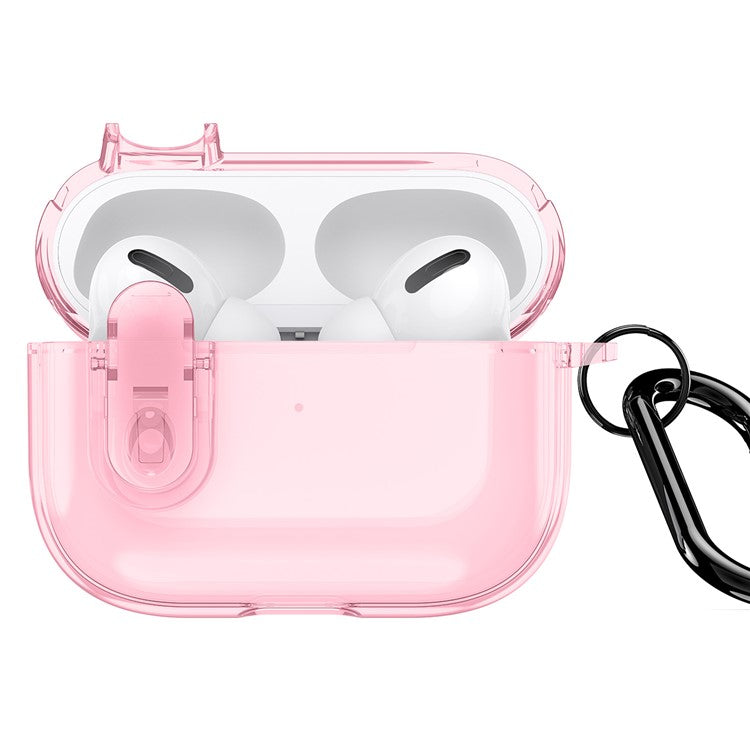 DUX DUCIS PECL Series for Apple AirPods Pro Bluetooth Earbud Case Anti-drop Cover with Hanging Hook - Pink