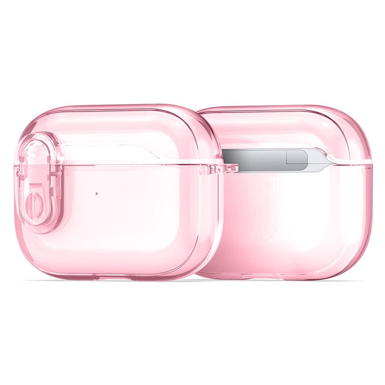 DUX DUCIS PECL Series for Apple AirPods Pro Bluetooth Earbud Case Anti-drop Cover with Hanging Hook - Pink