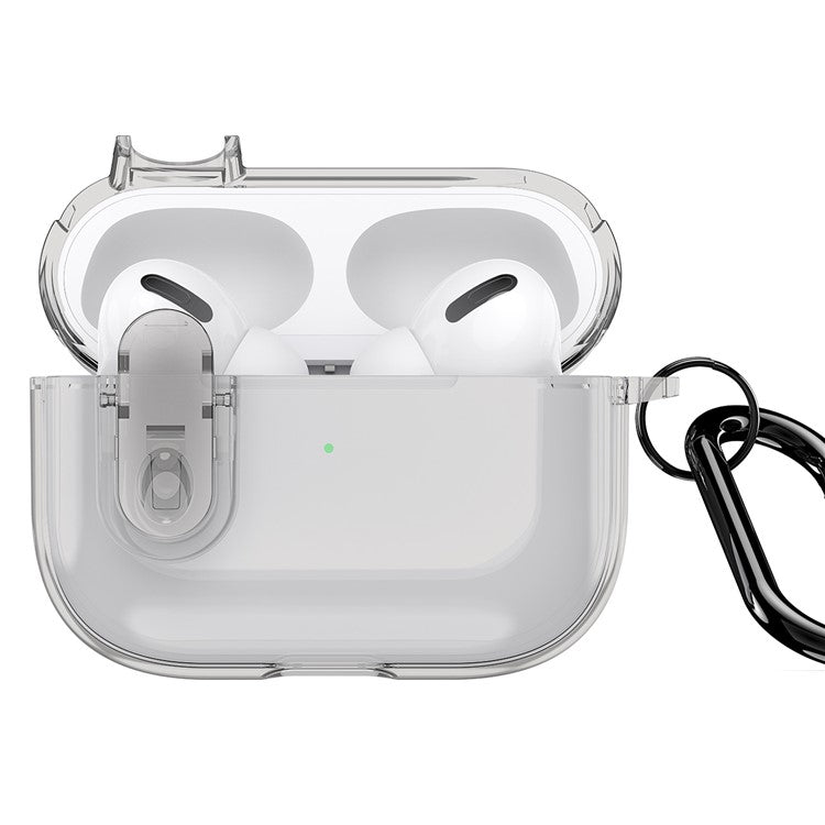 DUX DUCIS PECL Series for Apple AirPods Pro Bluetooth Earbud Case Anti-drop Cover with Hanging Hook - Grey