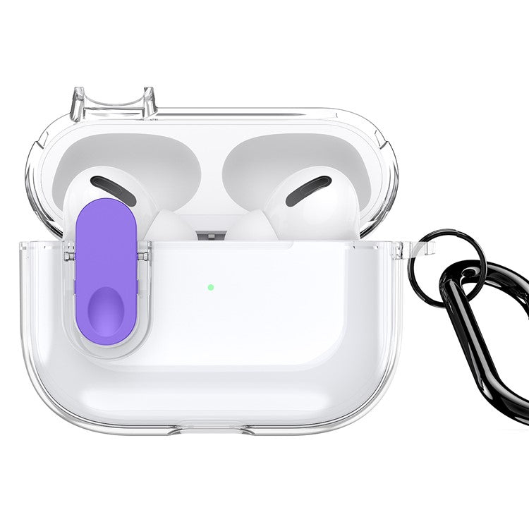 DUX DUCIS PECL Series for Apple AirPods Pro Bluetooth Earbud Case Anti-drop Cover with Hanging Hook - Clear Purple