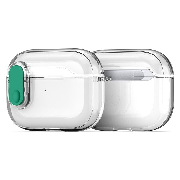 DUX DUCIS PECL Series for Apple AirPods Pro Bluetooth Earbud Case Anti-drop Cover with Hanging Hook - Clear Green