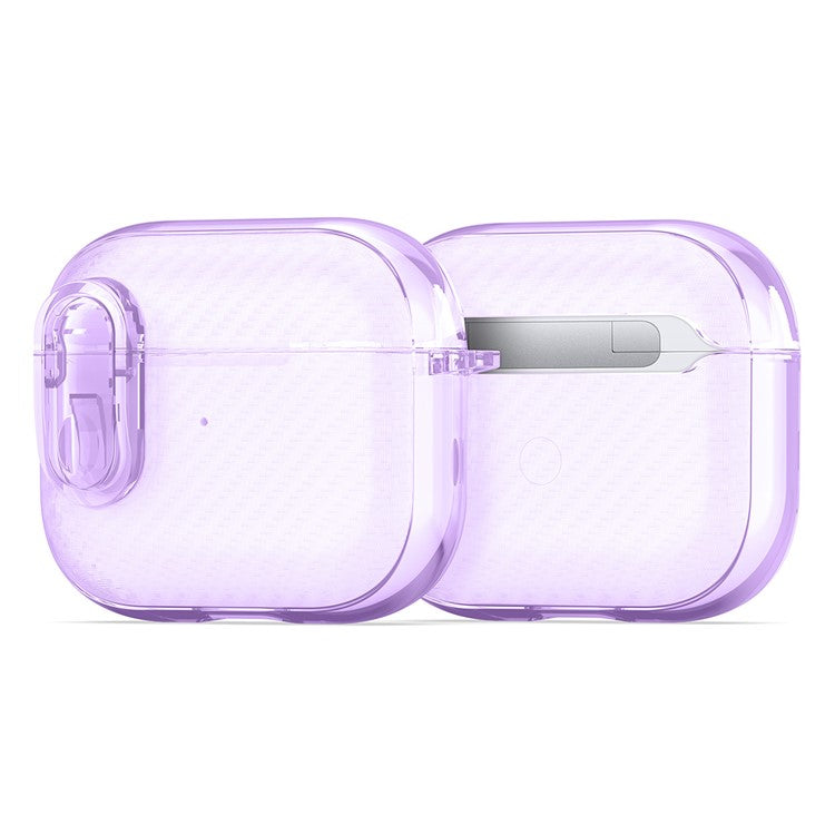 DUX DUCIS PECK Series for Apple AirPods 3 PC+TPU Earbud Case Anti-drop Cover with Hanging Hook - Purple