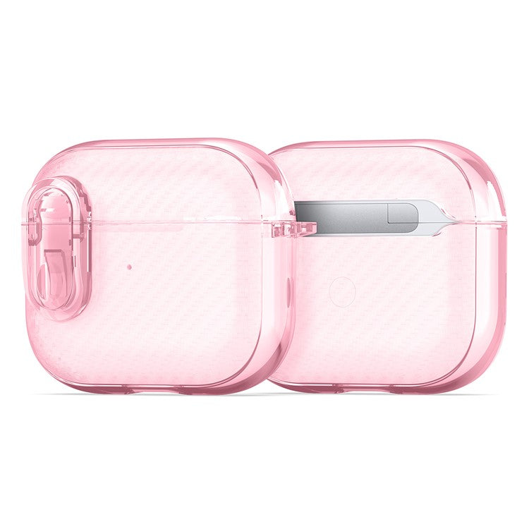 DUX DUCIS PECK Series for Apple AirPods 3 PC+TPU Earbud Case Anti-drop Cover with Hanging Hook - Pink