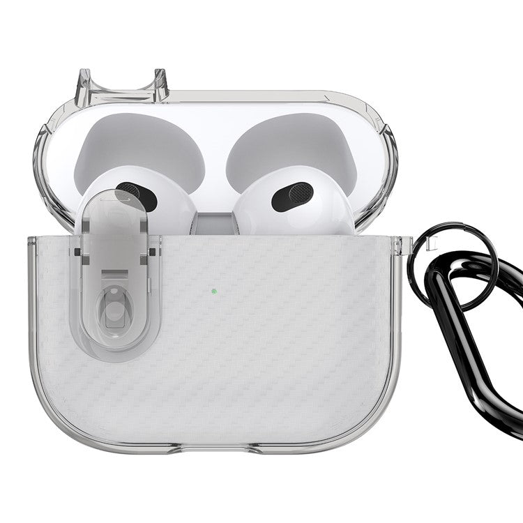 DUX DUCIS PECK Series for Apple AirPods 3 PC+TPU Earbud Case Anti-drop Cover with Hanging Hook - Grey