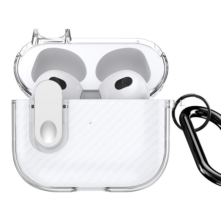 DUX DUCIS PECK Series for Apple AirPods 3 PC+TPU Earbud Case Anti-drop Cover with Hanging Hook - Clear White