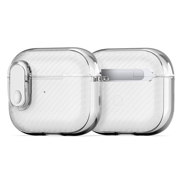 DUX DUCIS PECK Series for Apple AirPods 3 PC+TPU Earbud Case Anti-drop Cover with Hanging Hook - Clear White