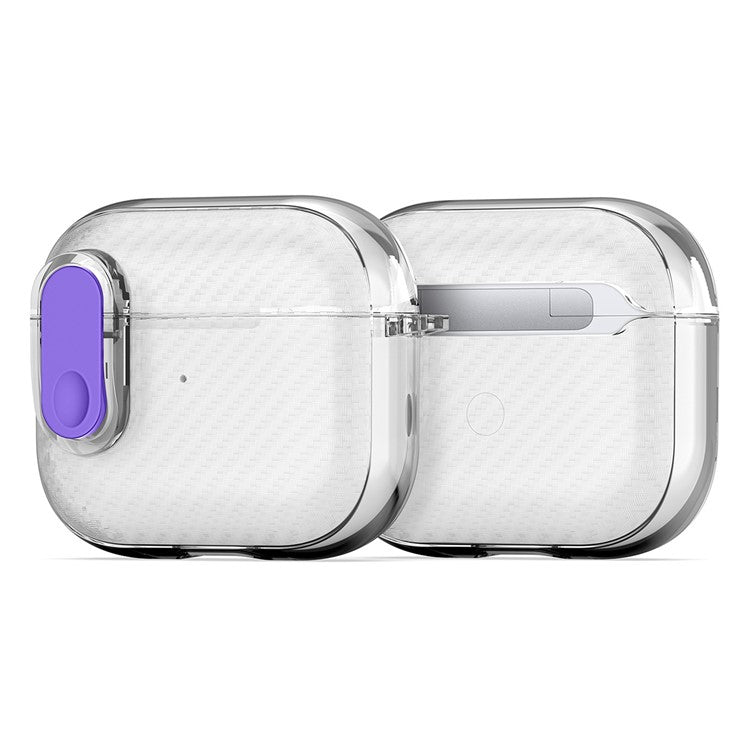 DUX DUCIS PECK Series for Apple AirPods 3 PC+TPU Earbud Case Anti-drop Cover with Hanging Hook - Clear Purple