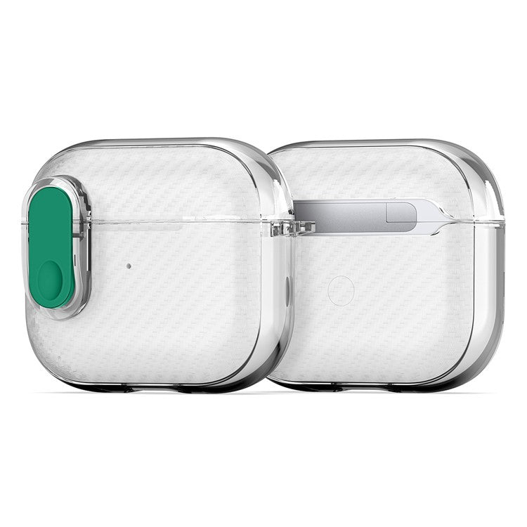 DUX DUCIS PECK Series for Apple AirPods 3 PC+TPU Earbud Case Anti-drop Cover with Hanging Hook - Clear Green