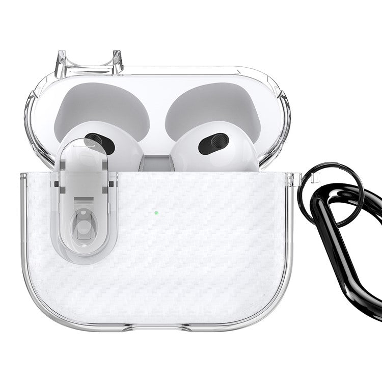 DUX DUCIS PECK Series for Apple AirPods 3 PC+TPU Earbud Case Anti-drop Cover with Hanging Hook - Clear