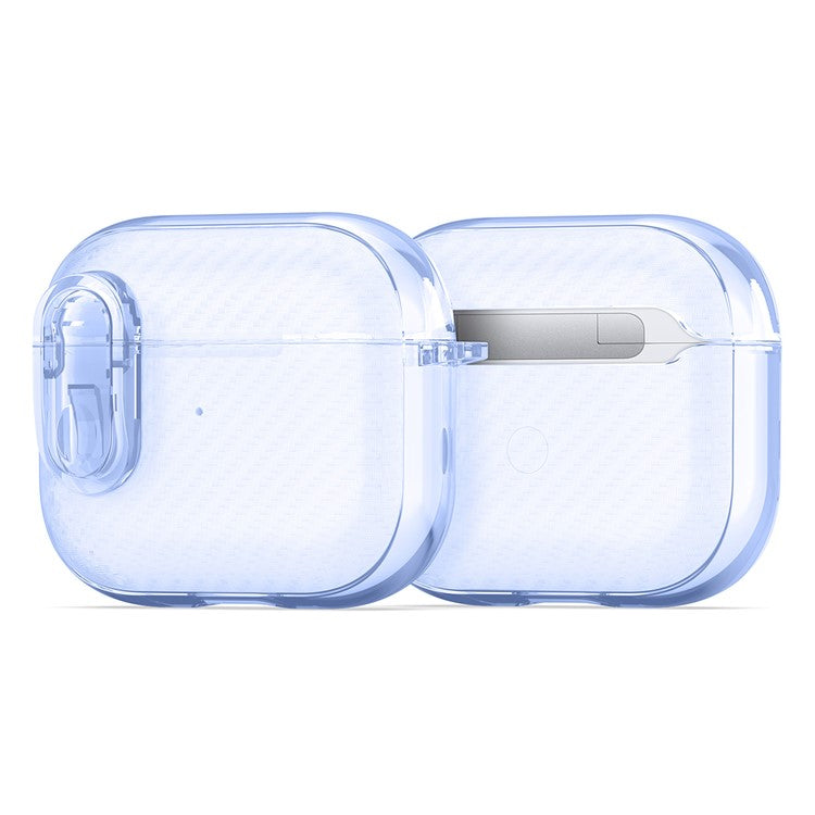 DUX DUCIS PECK Series for Apple AirPods 3 PC+TPU Earbud Case Anti-drop Cover with Hanging Hook - Blue