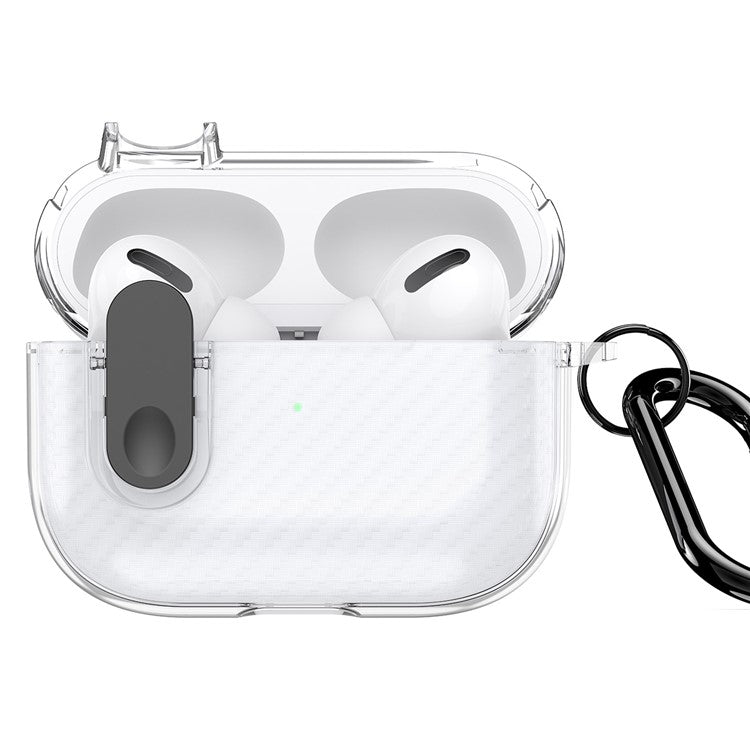 DUX DUCIS PECK Series Case for Apple AirPods Pro Bluetooth Earbud Cover with Hanging Hook - Clear Black