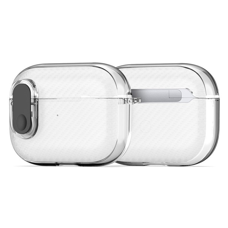 DUX DUCIS PECK Series Case for Apple AirPods Pro Bluetooth Earbud Cover with Hanging Hook - Clear Black