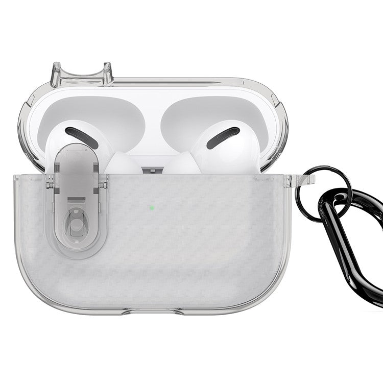 DUX DUCIS PECK Series Case for Apple AirPods Pro Bluetooth Earbud Cover with Hanging Hook - Grey