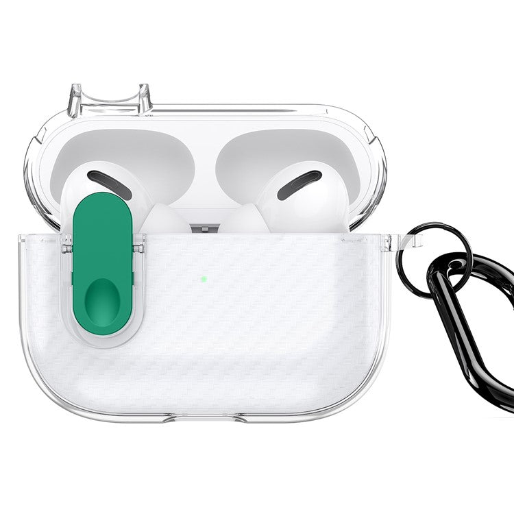 DUX DUCIS PECK Series Case for Apple AirPods Pro Bluetooth Earbud Cover with Hanging Hook - Clear Green