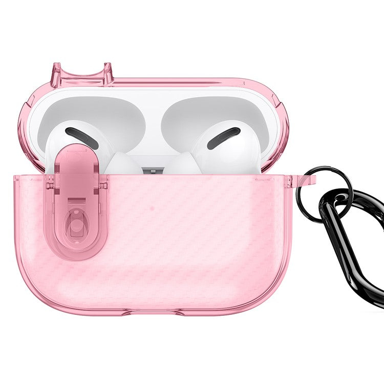 DUX DUCIS PECK Series Case for Apple AirPods Pro Bluetooth Earbud Cover with Hanging Hook - Pink