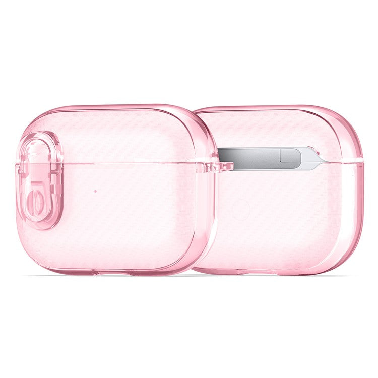 DUX DUCIS PECK Series Case for Apple AirPods Pro Bluetooth Earbud Cover with Hanging Hook - Pink