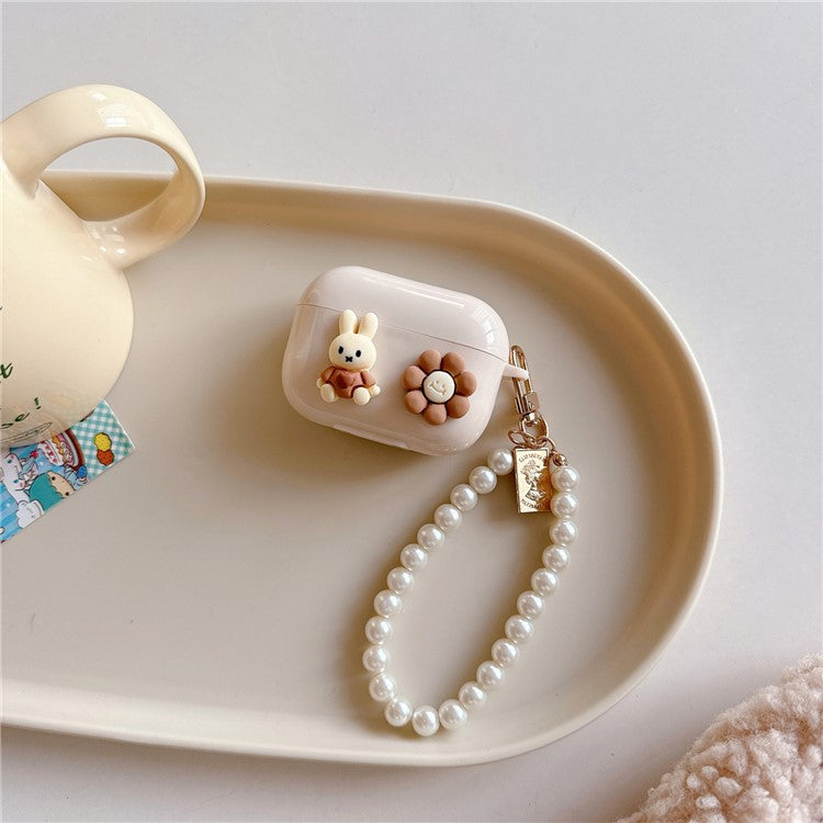 For AirPods Pro 2 TPU Cover Cute Rabbit Bluetooth Earphone Case with Bracelet