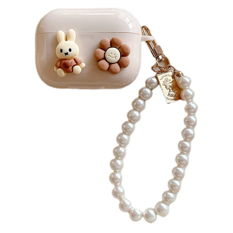 For Apple AirPods 3 Cute Rabbit Bluetooth Earphone Case TPU Anti-drop Cover with Bracelet