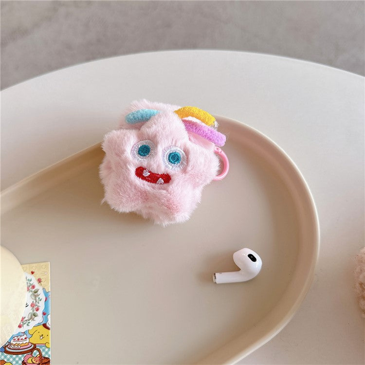 For AirPods with Charging Case (2016) / (2019) / AirPods with Wireless Charging Case (2019) Cute Plush Cover with Buckle