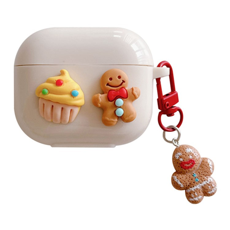 For Apple AirPods Pro Case Cake Cookie TPU Funny Earphone Cover with Gingerbread Man Pendant