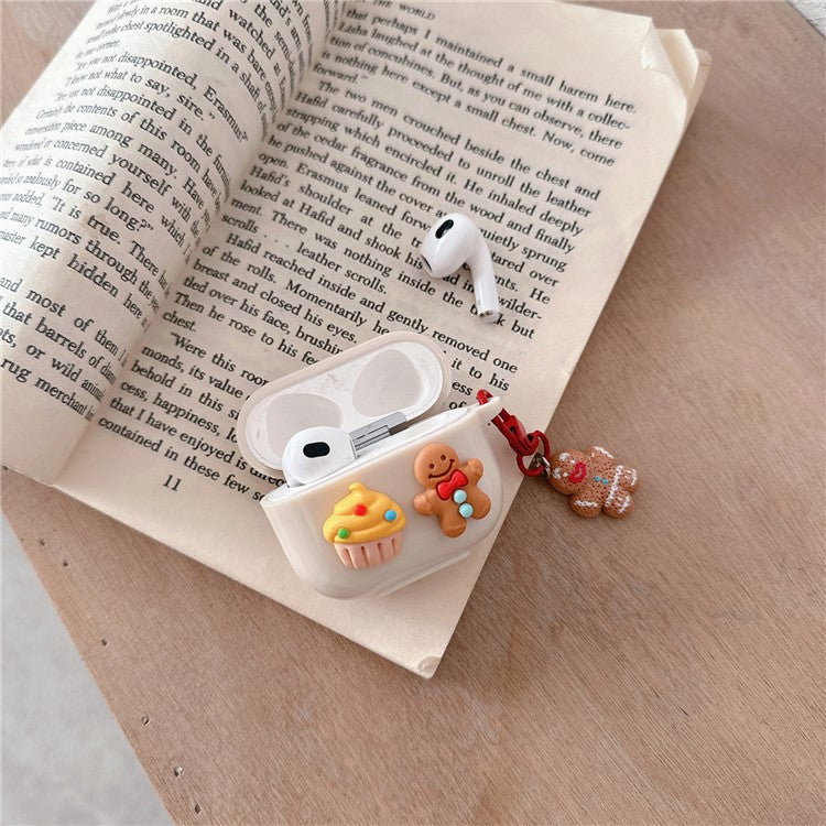 For Apple AirPods 3 TPU Case Cake Cookie Earbud Protection Cover with Pendant