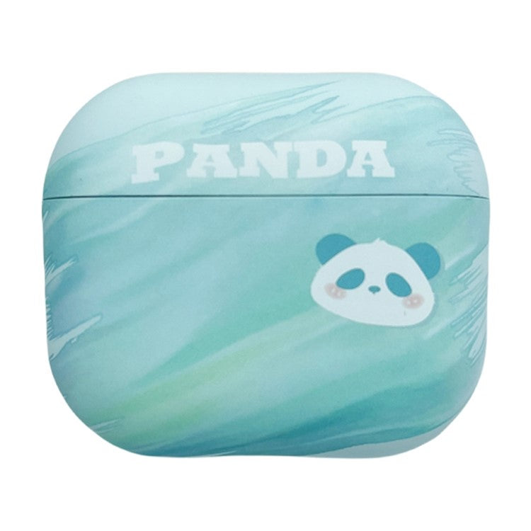 For Apple AirPods 3 Matte Hard PC Case Cartoon Panda Pattern Printing Protective Cover