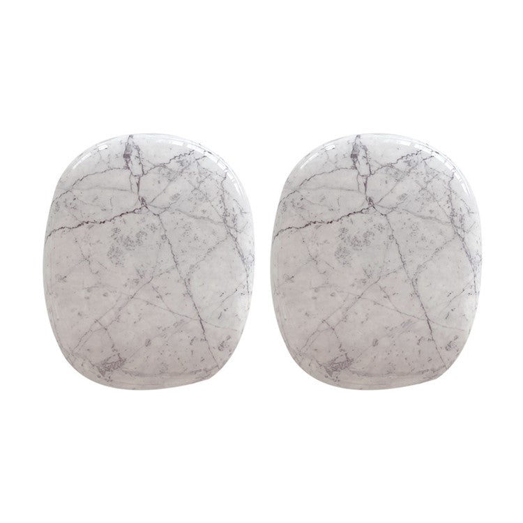 For AirPods Max 2024 (USB-C) / Max 1 Pair Marble Pattern Soft TPU Headphone Earmuff Shell Protective Cover - White