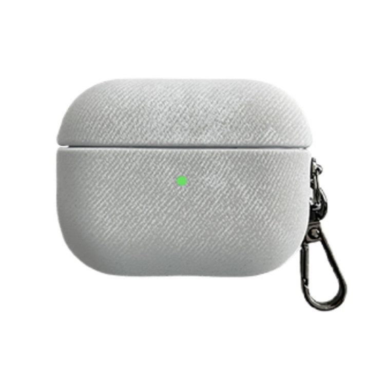 For Apple AirPods Pro Earphone Protective Cover TPU Phone Case with Metal Buckle Suede Texture Design - Grey