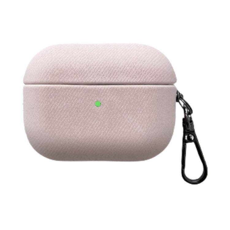 For Apple AirPods Pro Earphone Protective Cover TPU Phone Case with Metal Buckle Suede Texture Design - Pink