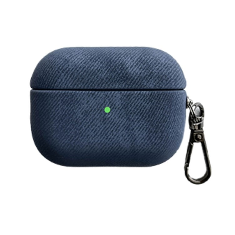 For Apple AirPods Pro 2 Bluetooth Earphone Protective Cover Suede Texture TPU Case with Metal Buckle - Blue