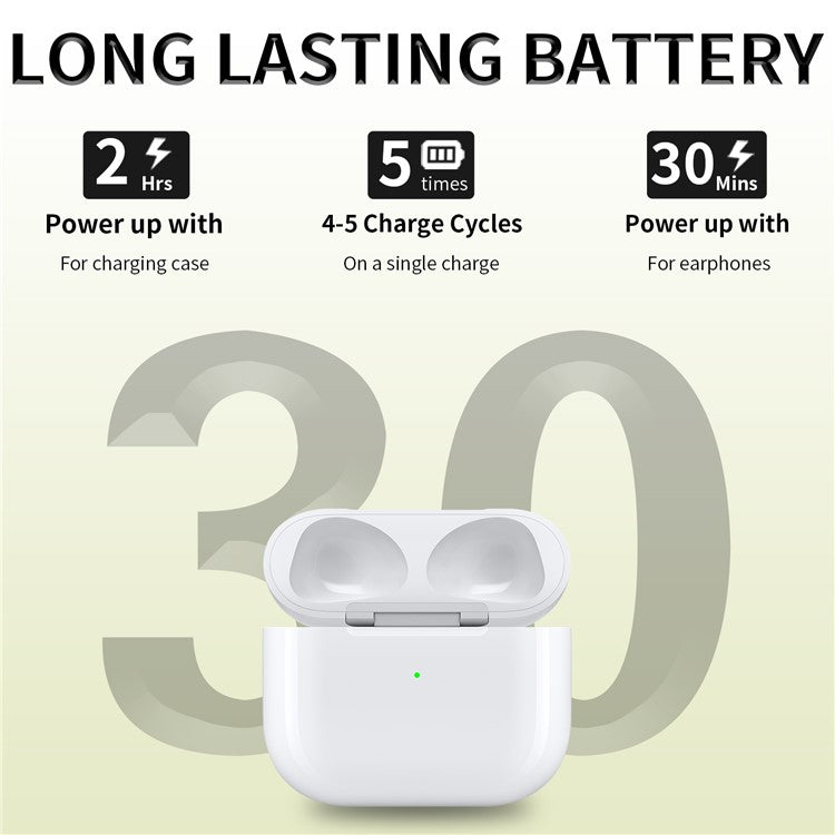 D04 For AirPods 3 Replacement Charging Bin 620mAh Wireless Charging Case (8-Pin Charging Port)