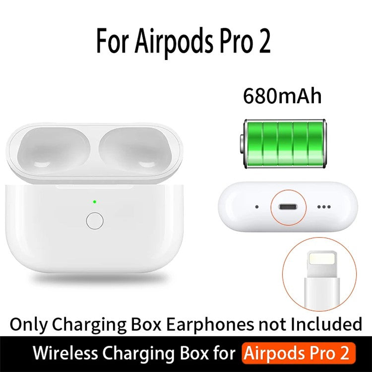 A003P For AirPods Pro 1 / 2 680mAh Charging Box Earphone Wireless Charging Case, 8 Pin Interface