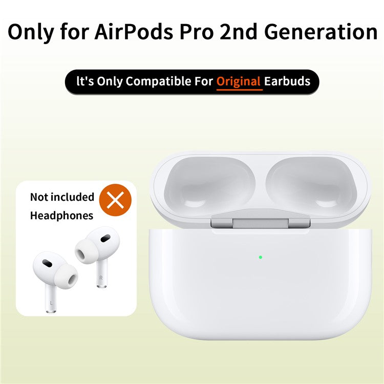 D03 For AirPods Pro 2 Replacement Charging Case Built-In 680mAh Battery (8-Pin Charging Port)