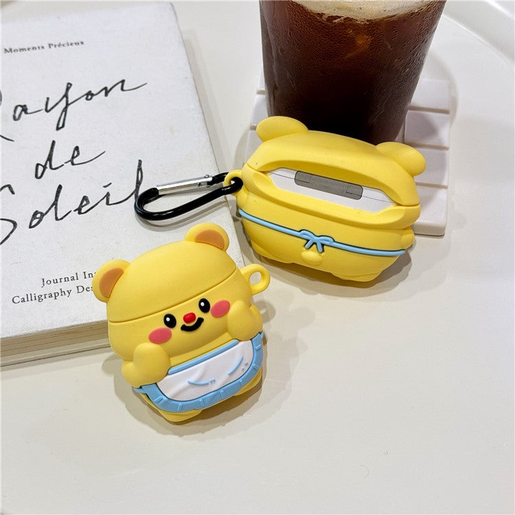 For Apple AirPods Pro / Pro 2 Case Bluetooth Earphone Protective Sleeve Cute Apron Bear Design