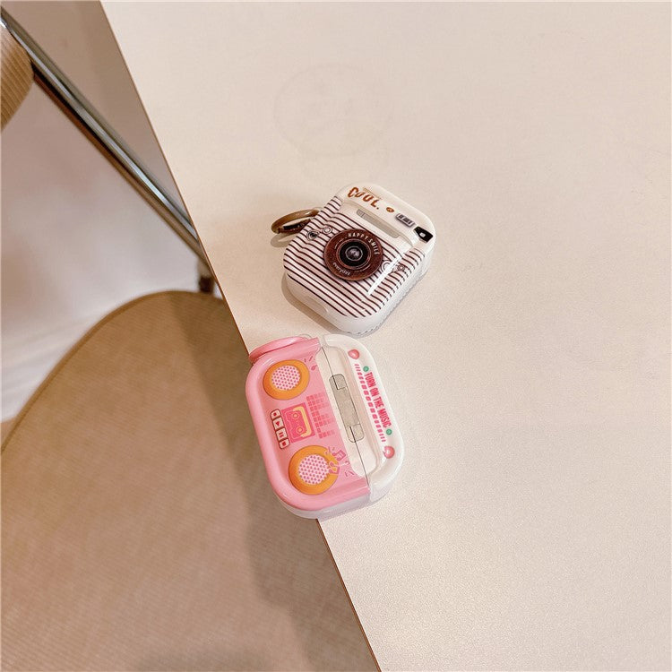 For Apple AirPods with Charging Case (2016) / (2019)  /  AirPods with Wireless Charging Case (2019) Retro TPU Protective Cover - Pink