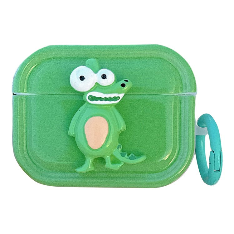 For Apple Airpods 3 TPU Earphone Cover Cute Decor Case Charging Bin Sleeve with Ring Buckle - Crocodile