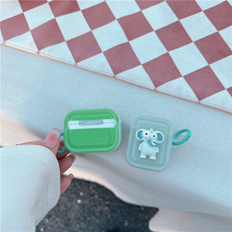 For Apple Airpods 3 TPU Earphone Cover Cute Decor Case Charging Bin Sleeve with Ring Buckle - Crocodile