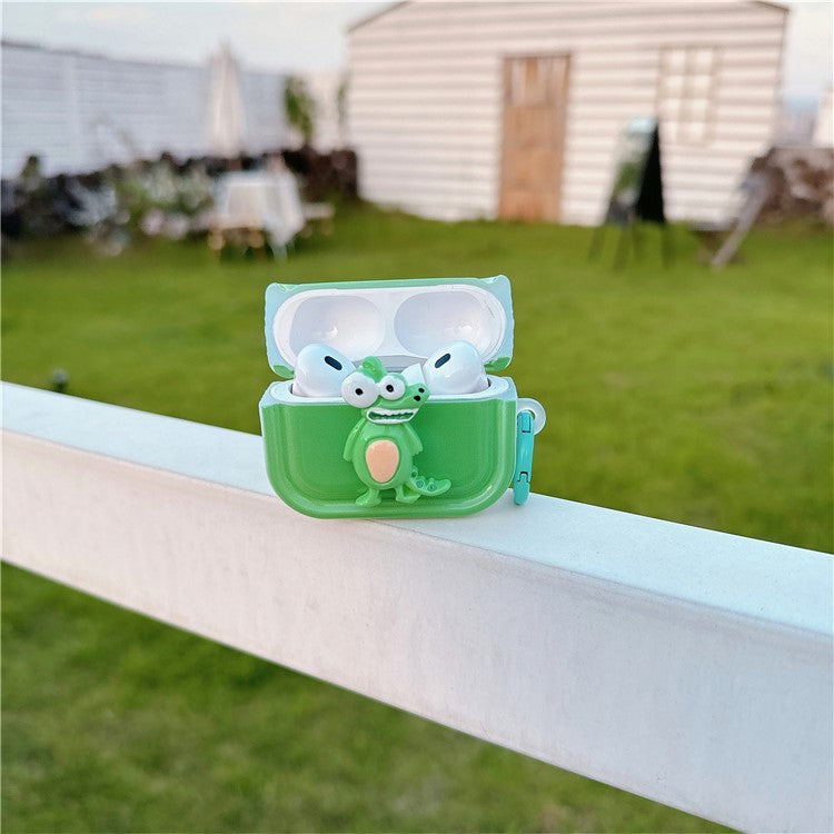 Cute Decor TPU Cover for Airpods Pro 2 / AirPods Pro Case Earphone Sleeve with Ring Buckle - Crocodile