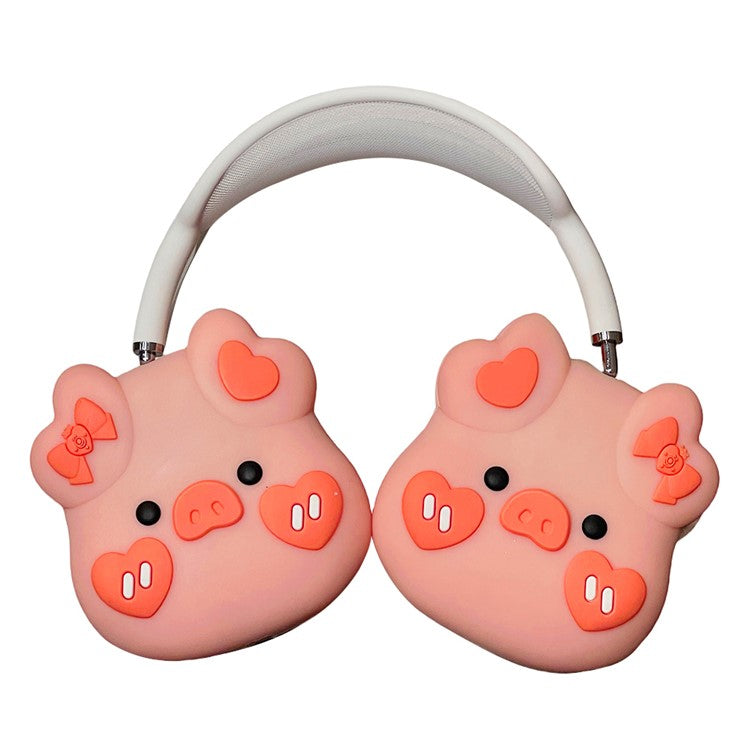 For AirPods Max 2024 (USB-C) / Max Headphone Earpad Protector Soft Silicone Headset Cover Lovely Piggy Shape Design