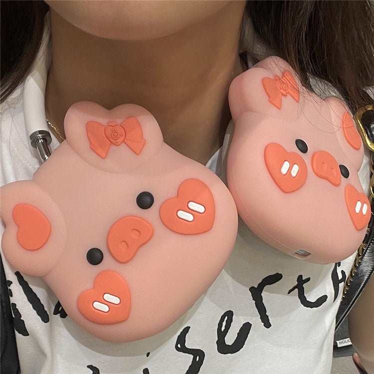 For AirPods Max 2024 (USB-C) / Max Headphone Earpad Protector Soft Silicone Headset Cover Lovely Piggy Shape Design