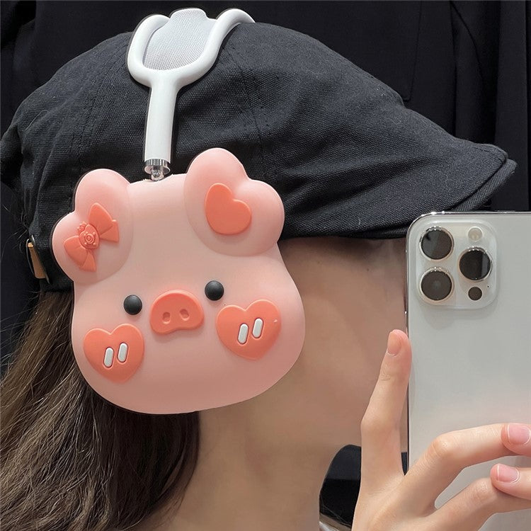 For AirPods Max 2024 (USB-C) / Max Headphone Earpad Protector Soft Silicone Headset Cover Lovely Piggy Shape Design