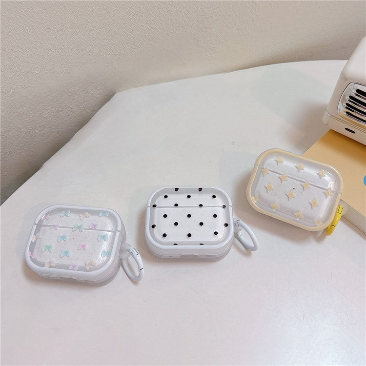 For Apple AirPods 3 Bluetooth Earphone Case Fresh Pattern TPU Anti-Drop Cover with Ring Buckle - Dot