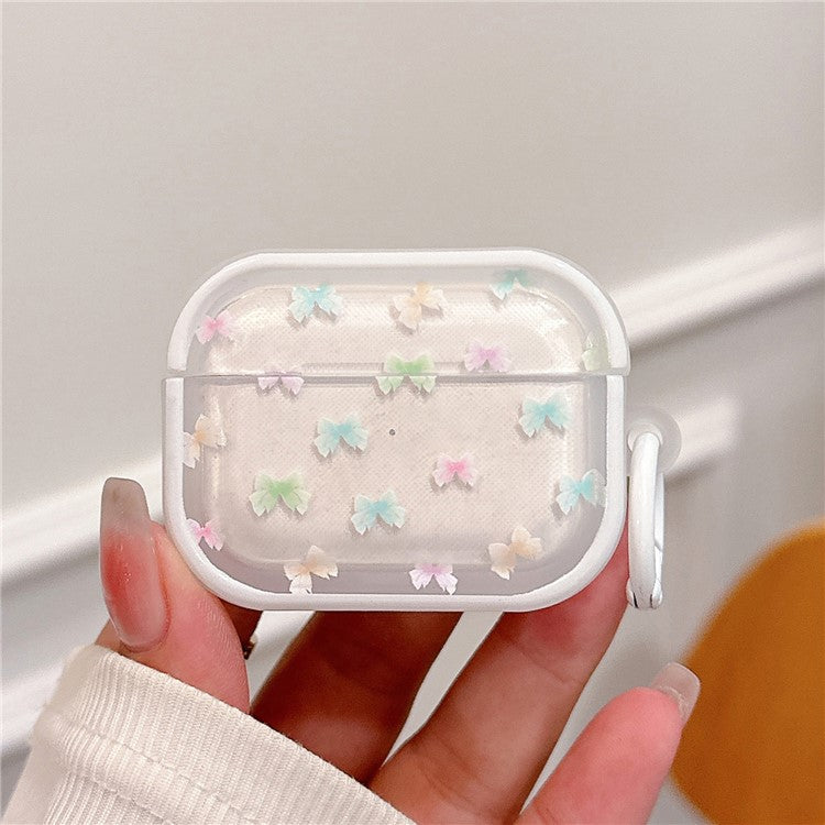 For Apple AirPods 3 Bluetooth Earphone Case Fresh Pattern TPU Anti-Drop Cover with Ring Buckle - Butterfly